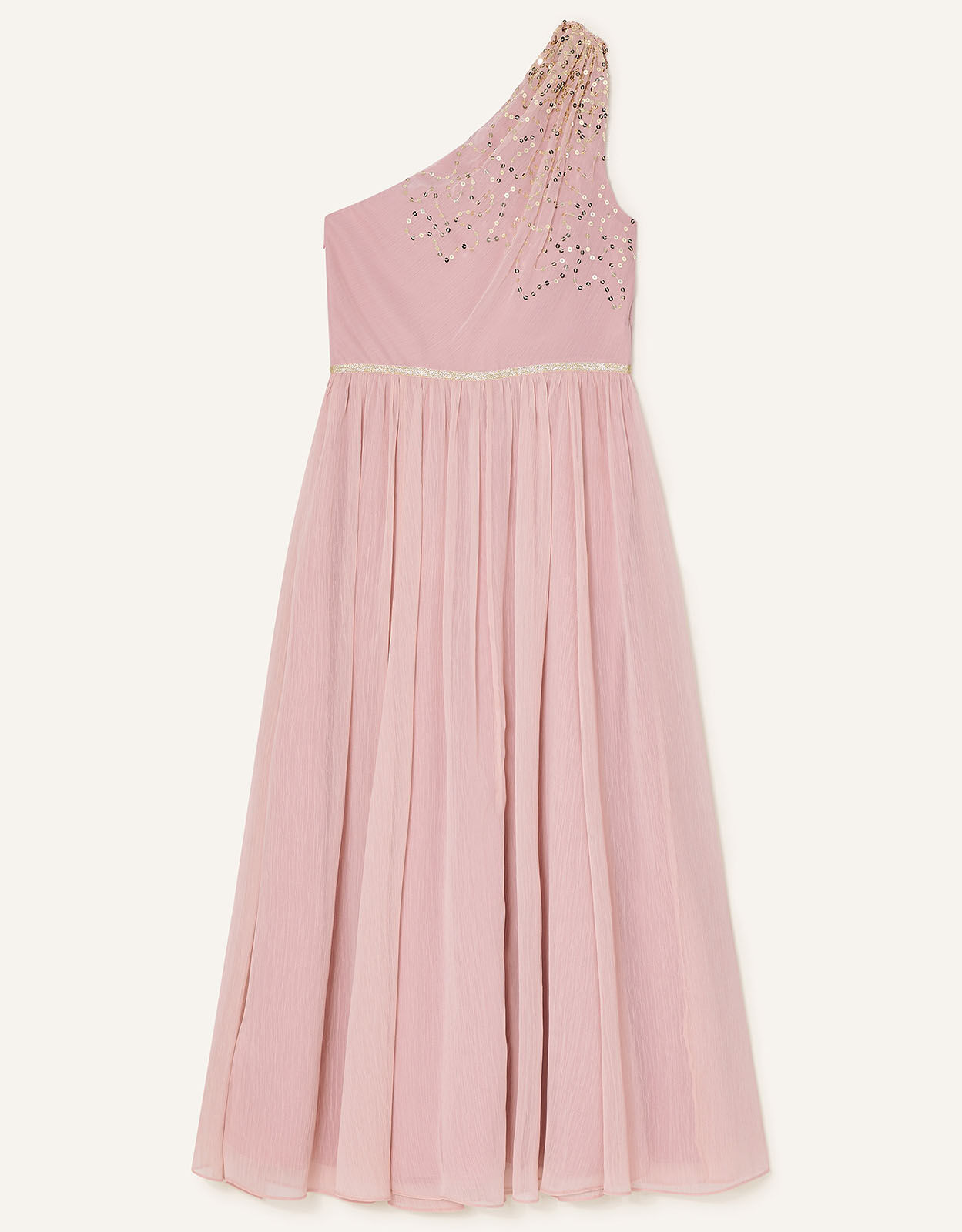 Sequin One-Shoulder Prom Dress Pink ...
